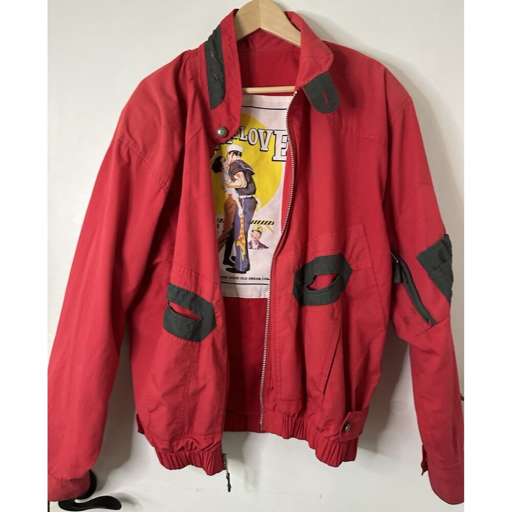 Vintage 80s Danish Red Woman Jacket - Unique Small